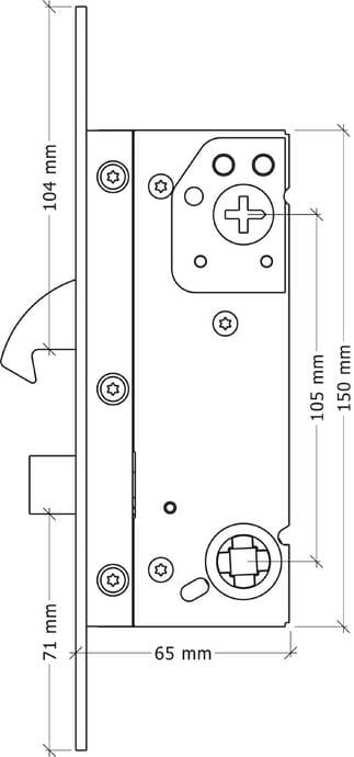 låskista skiss med mått