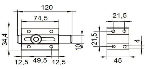 skiss skjutregel rostfri