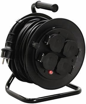 Kabelvinda utomhus IP44 av svart stålplåt