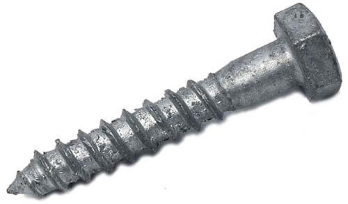 Varmförzinkad fransk träskruv med borrspets och integrerad bricka