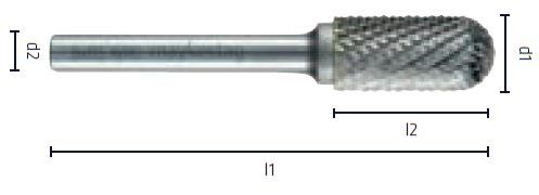 Roterande metallfil med avrundad topp Roterande metallfil med avrundad topp