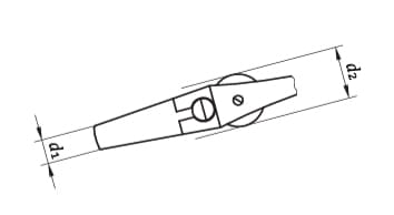 Skiftnyckels huvud enligt iso