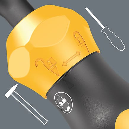 slagmejsle med omkoppling till skruvmejsel