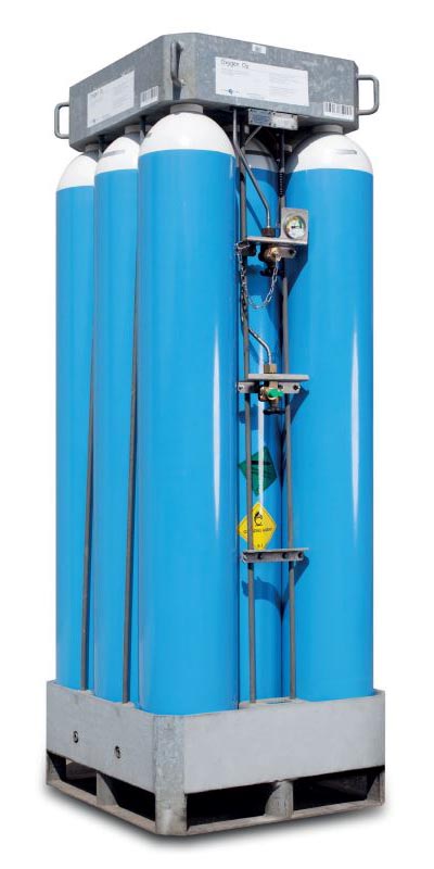 Paket med gasflaskor på 192kbm gaspaket 300bar