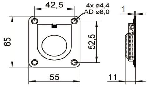 luckhandtag rostfritt 8118a