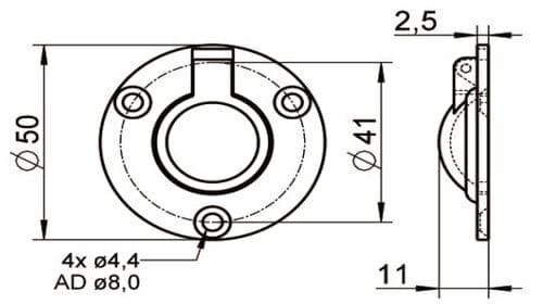 luckhandtag rostfritt 8441