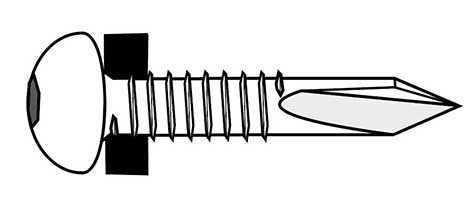 Pltskruv kullrig med borrspets och packning - fr utomhusbruk