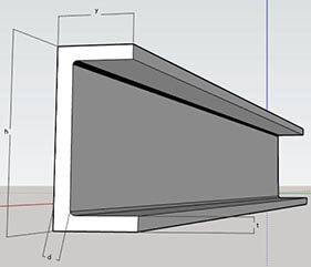 Skiss upe stålbalk dimensioner